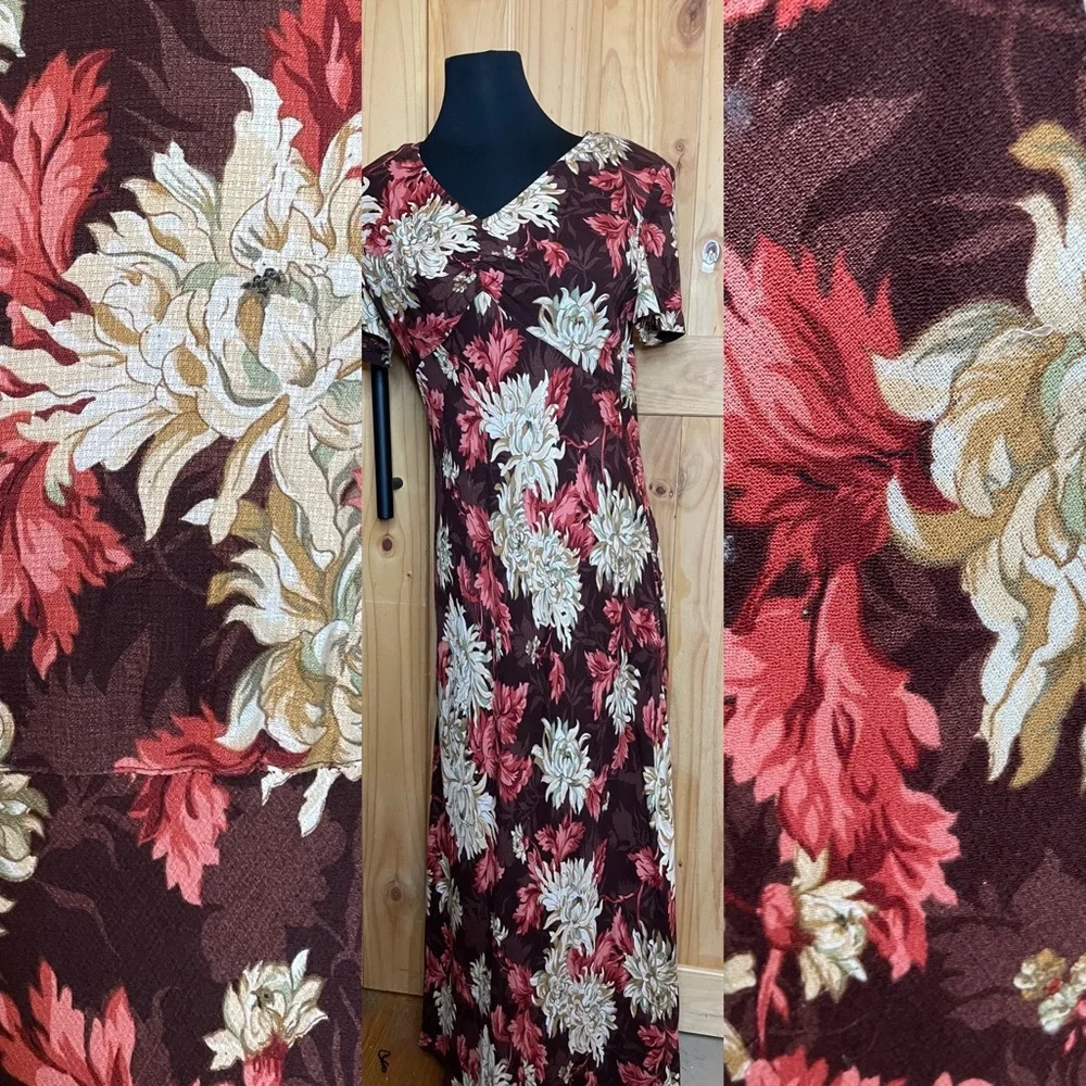 Vintage 90’s Carole Little floral maxi dress - bias cut - Picture 10 of 10